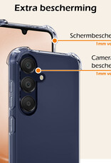 Nomfy Hoesje Geschikt voor Samsung A25 Hoesje Shock Proof Cover Case Shockproof - Hoes Geschikt voor Samsung Galaxy A25 Hoes Siliconen Back Case - Transparant - 2 PACK