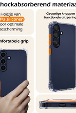 Nomfy Hoesje Geschikt voor Samsung A25 Hoesje Shock Proof Cover Case Shockproof - Hoes Geschikt voor Samsung Galaxy A25 Hoes Siliconen Back Case - Transparant - 2 PACK