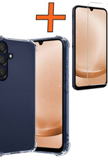 Nomfy Hoesje Geschikt voor Samsung A25 Hoesje Shock Proof Cover Case Shockproof Met Screenprotector - Hoes Geschikt voor Samsung Galaxy A25 Hoes Siliconen Back Case - Transparant
