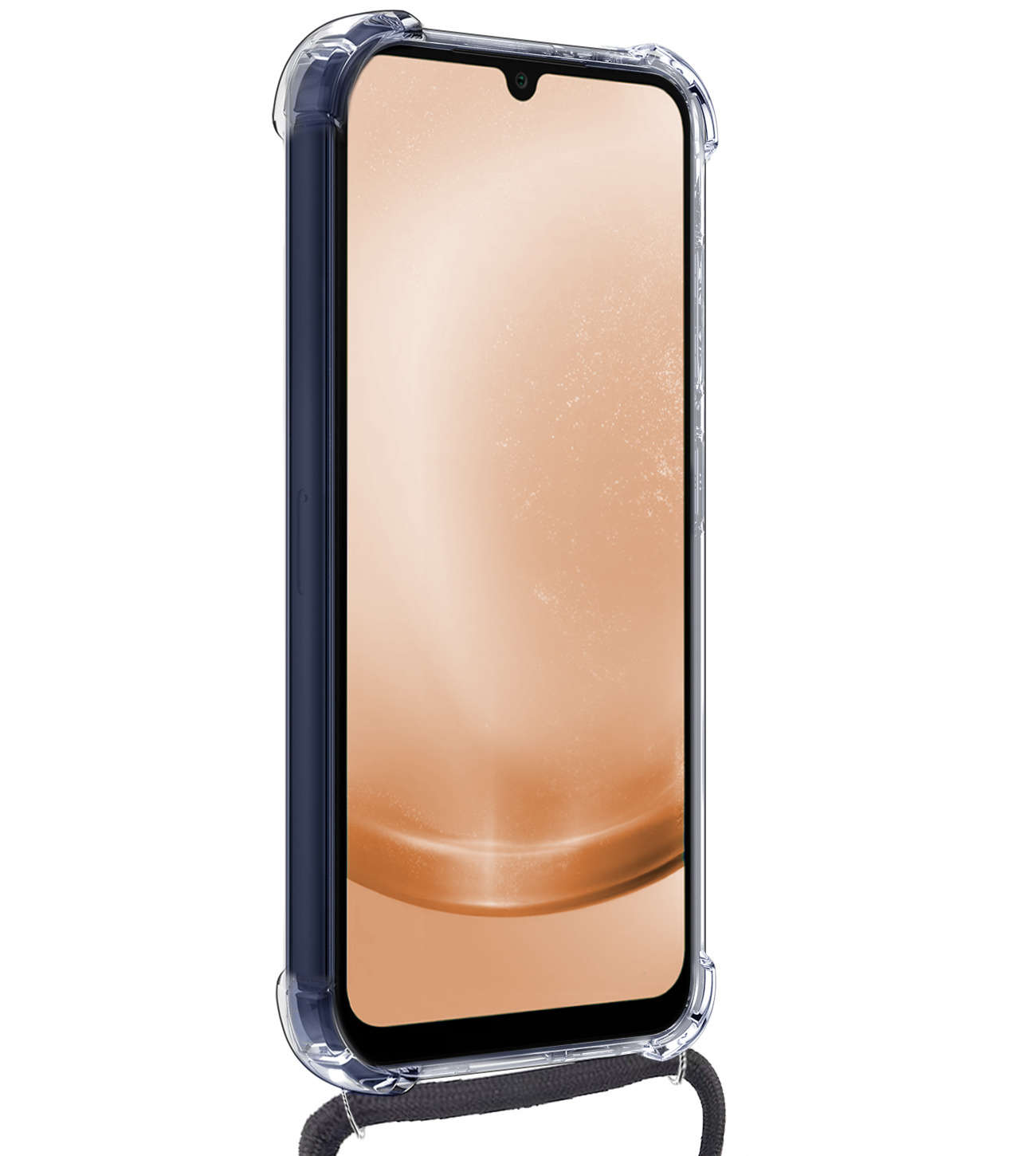 Nomfy Hoesje Geschikt voor Samsung A25 Hoesje Shock Proof Transparant Met Telefoonketting Case Shock Koord - Hoesje Geschikt voor Samsung Galaxy A25 Shock Proof Case Met Koord - Transparant