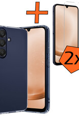 Nomfy Hoesje Geschikt voor Samsung A25 Hoesje Siliconen Cover Case Met 2x Screenprotector - Hoes Geschikt voor Samsung Galaxy A25 Hoes Back Case - Transparant