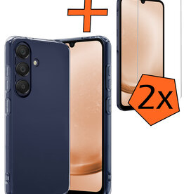 Nomfy Nomfy Samsung Galaxy A25 Hoesje Siliconen Met 2x Screenprotector - Transparant