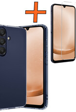 Nomfy Hoesje Geschikt voor Samsung A25 Hoesje Siliconen Cover Case Met Screenprotector - Hoes Geschikt voor Samsung Galaxy A25 Hoes Back Case - Transparant