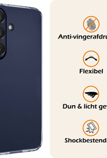Nomfy Hoesje Geschikt voor Samsung A25 Hoesje Siliconen Cover Case Met Screenprotector - Hoes Geschikt voor Samsung Galaxy A25 Hoes Back Case - Transparant