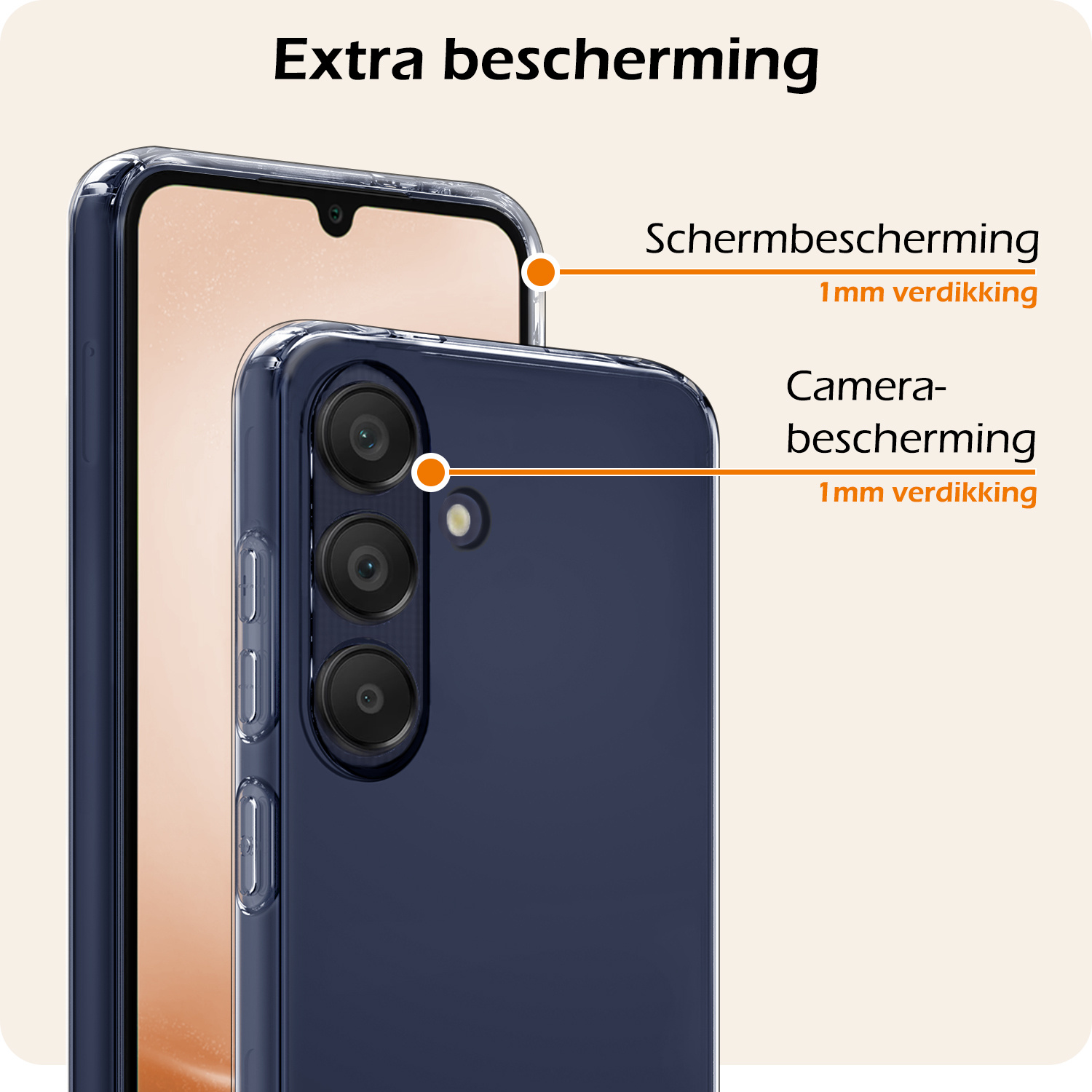 Nomfy Hoesje Geschikt voor Samsung A25 Hoesje Siliconen Cover Case Met Screenprotector - Hoes Geschikt voor Samsung Galaxy A25 Hoes Back Case - Transparant
