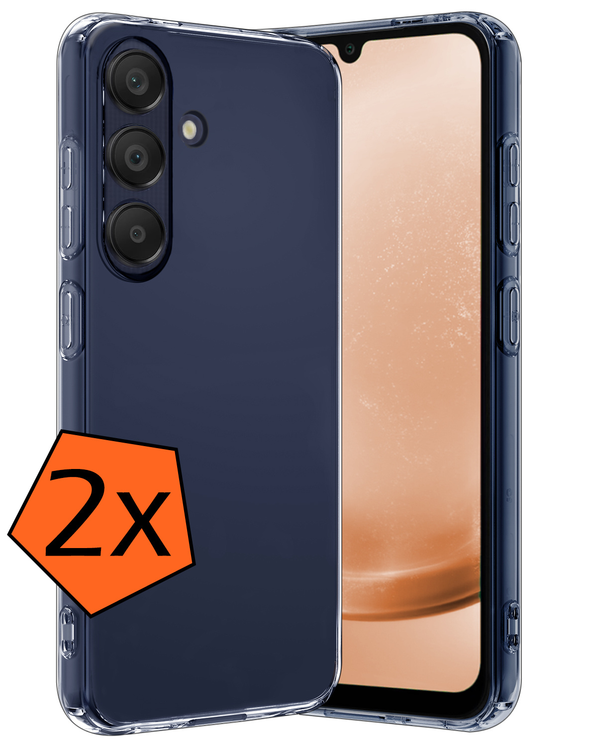 Nomfy Hoesje Geschikt voor Samsung A25 Hoesje Siliconen Cover Case - Hoes Geschikt voor Samsung Galaxy A25 Hoes Back Case - 2-PACK - Transparant