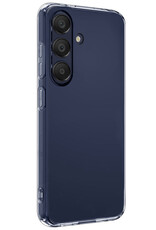 NoXx Hoes Geschikt voor Samsung A25 Hoesje Cover Siliconen Back Case Hoes Met 2x Screenprotector - Transparant