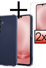 NoXx Hoes Geschikt voor Samsung A25 Hoesje Cover Siliconen Back Case Hoes Met 2x Screenprotector - Transparant