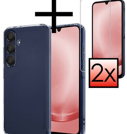 NoXx NoXx Samsung Galaxy A25 Hoesje Siliconen Met 2x Screenprotector - Transparant