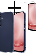 NoXx Hoes Geschikt voor Samsung A25 Hoesje Cover Siliconen Back Case Hoes Met Screenprotector - Transparant