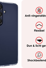 NoXx Hoes Geschikt voor Samsung A25 Hoesje Cover Siliconen Back Case Hoes Met Screenprotector - Transparant
