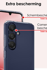 NoXx Hoes Geschikt voor Samsung A25 Hoesje Cover Siliconen Back Case Hoes Met Screenprotector - Transparant