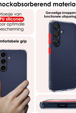 NoXx Hoes Geschikt voor Samsung A25 Hoesje Cover Siliconen Back Case Hoes Met Screenprotector - Transparant