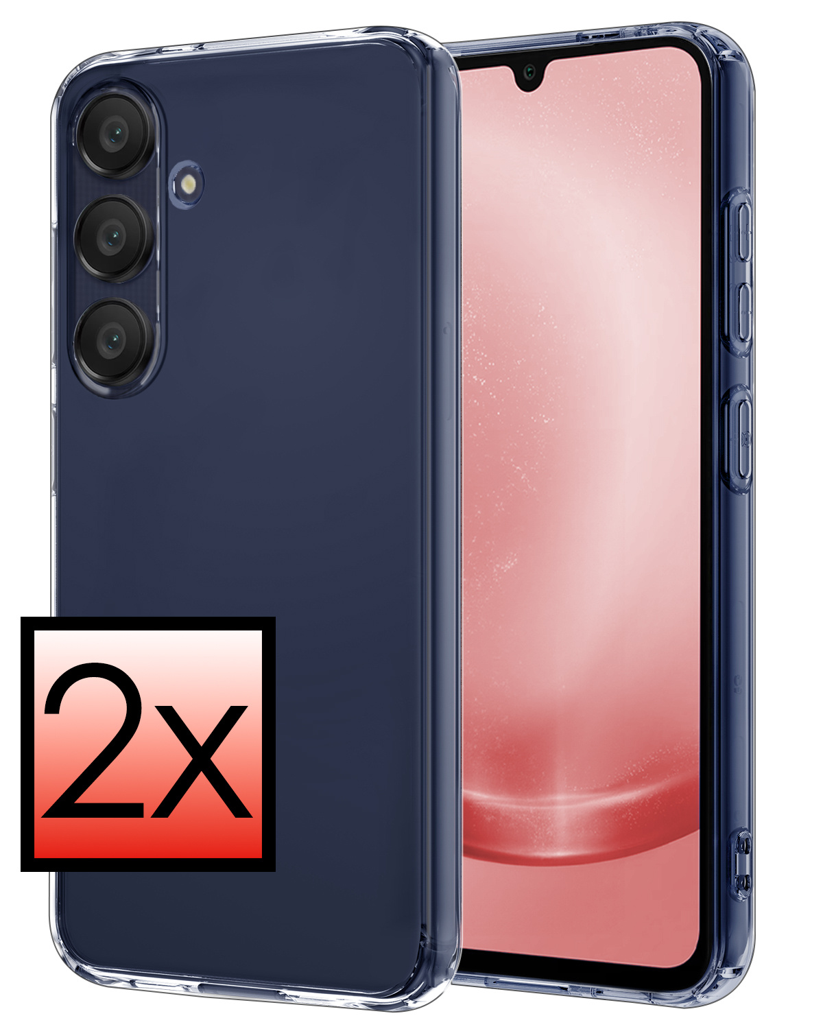 NoXx Hoes Geschikt voor Samsung A25 Hoesje Cover Siliconen Back Case Hoes - Transparant - 2x