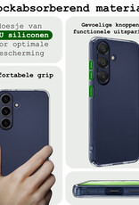 BASEY. Hoes Geschikt voor Samsung A25 Hoesje Siliconen Back Cover Case Met 2x Screenprotector - Hoesje Geschikt voor Samsung Galaxy A25 Hoes Cover Hoesje - Transparant
