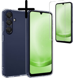 BASEY. BASEY. Samsung Galaxy A25 Hoesje Siliconen Met Screenprotector - Transparant