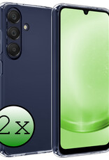 BASEY. Hoes Geschikt voor Samsung A25 Hoesje Siliconen Back Cover Case - Hoesje Geschikt voor Samsung Galaxy A25 Hoes Cover Hoesje - Transparant - 2 Stuks