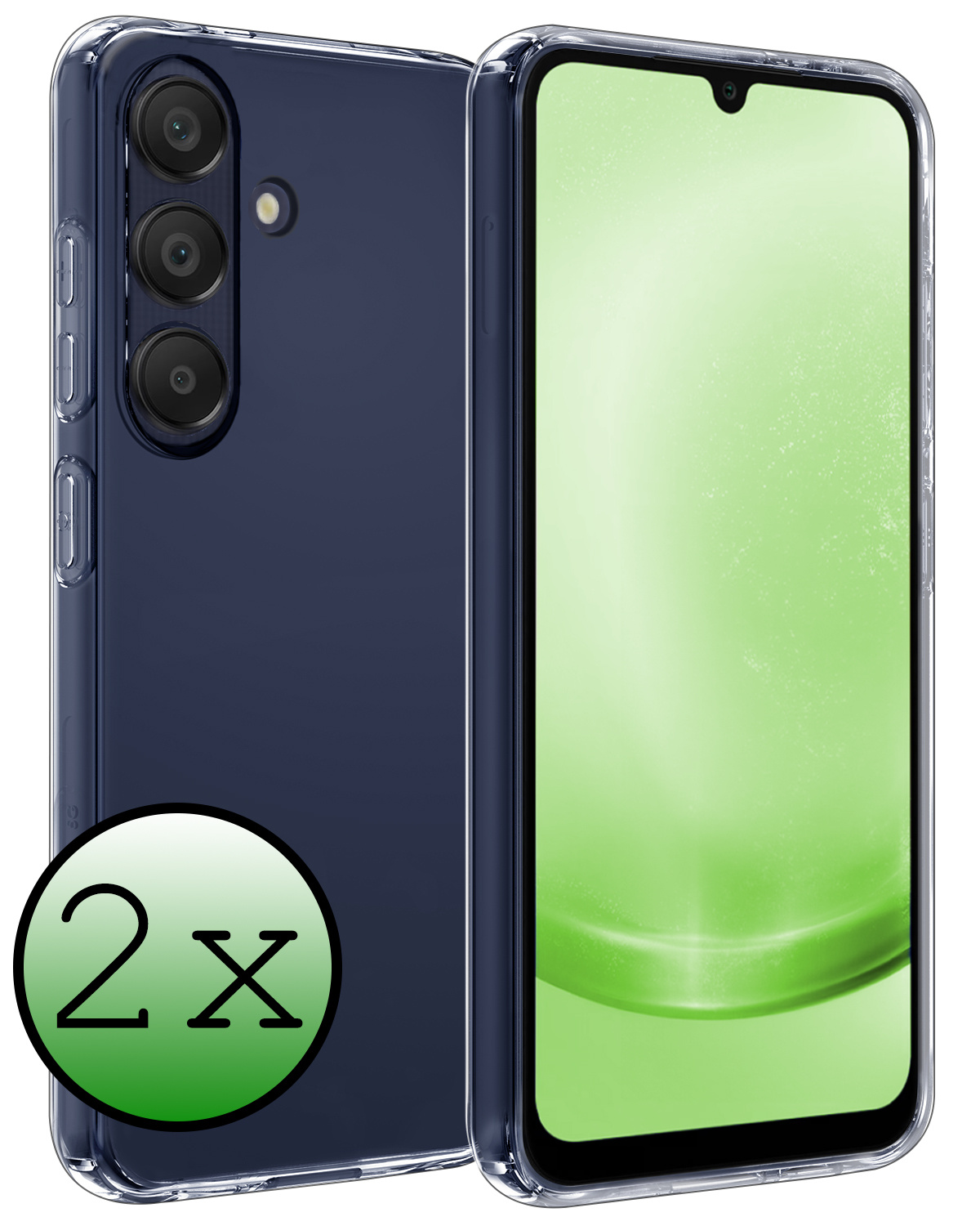 BASEY. Hoes Geschikt voor Samsung A25 Hoesje Siliconen Back Cover Case - Hoesje Geschikt voor Samsung Galaxy A25 Hoes Cover Hoesje - Transparant - 2 Stuks