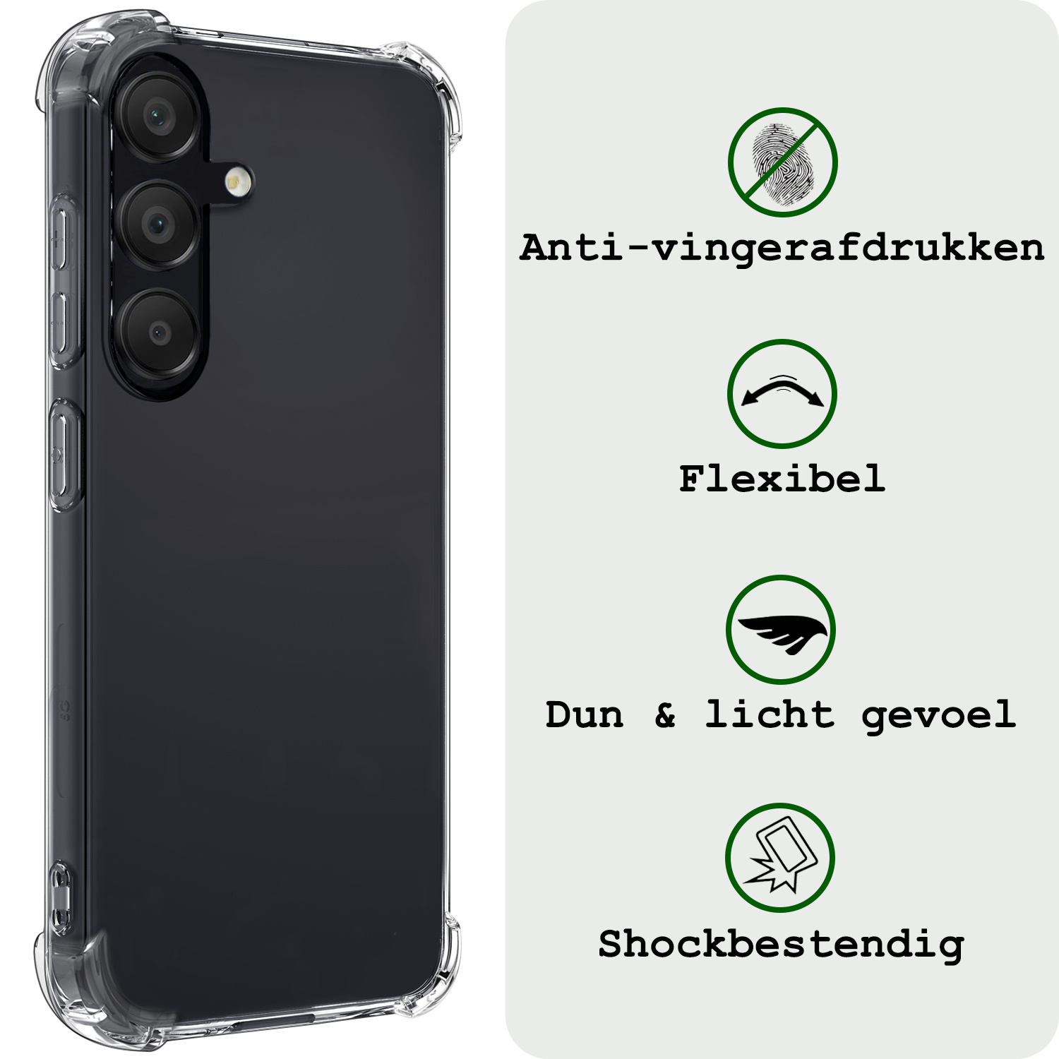 BASEY. Hoes Geschikt voor Samsung S23 FE Hoesje Shock Proof Case Hoes Siliconen - Hoesje Geschikt voor Samsung Galaxy S23 FE Hoes Cover Shockproof - Transparant