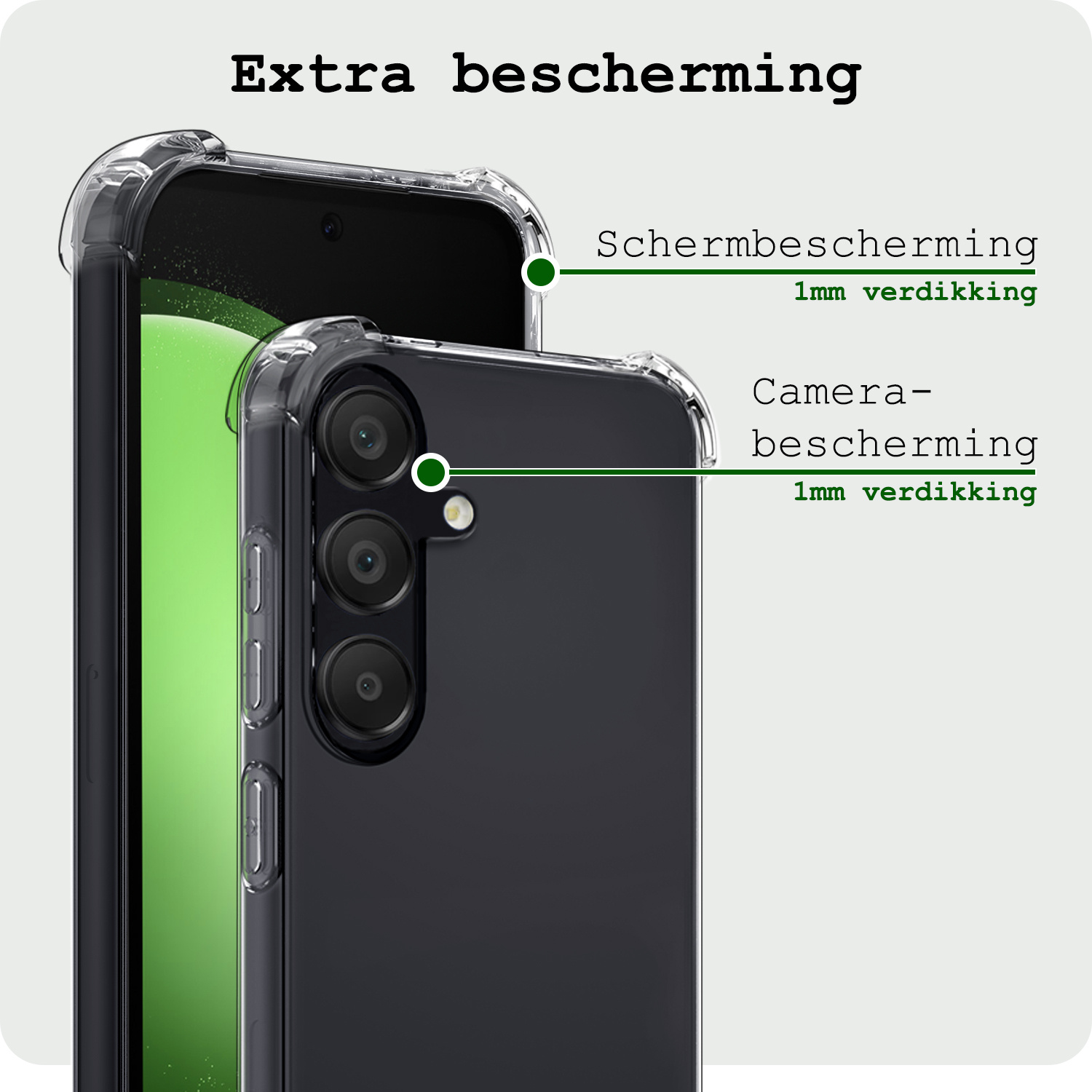 BASEY. Hoes Geschikt voor Samsung S23 FE Hoesje Shock Proof Case Hoes Siliconen - Hoesje Geschikt voor Samsung Galaxy S23 FE Hoes Cover Shockproof - Transparant