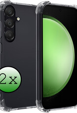 BASEY. Hoes Geschikt voor Samsung S23 FE Hoesje Shock Proof Case Hoes Siliconen - Hoesje Geschikt voor Samsung Galaxy S23 FE Hoes Cover Shockproof - Transparant - 2 Stuks