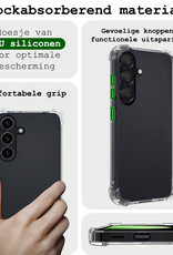 BASEY. Hoes Geschikt voor Samsung S23 FE Hoesje Shock Proof Case Hoes Siliconen - Hoesje Geschikt voor Samsung Galaxy S23 FE Hoes Cover Shockproof - Transparant - 2 Stuks