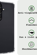 BASEY. Hoes Geschikt voor Samsung S23 FE Hoesje Shock Proof Case Hoes Siliconen Met 2x Screenprotector - Hoesje Geschikt voor Samsung Galaxy S23 FE Hoes Cover Shockproof - Transparant