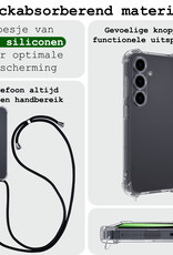 BASEY. Hoes Geschikt voor Samsung S23 FE Hoesje Shock Proof Case Met Koord Shock Hoes Met Koord - Hoesje Geschikt voor Samsung Galaxy S23 FE Hoes Cover Met Koord - Transparant