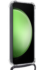 BASEY. Hoes Geschikt voor Samsung S23 FE Hoesje Shock Proof Case Met Koord Shock Hoes Met Koord - Hoesje Geschikt voor Samsung Galaxy S23 FE Hoes Cover Met Koord - Transparant
