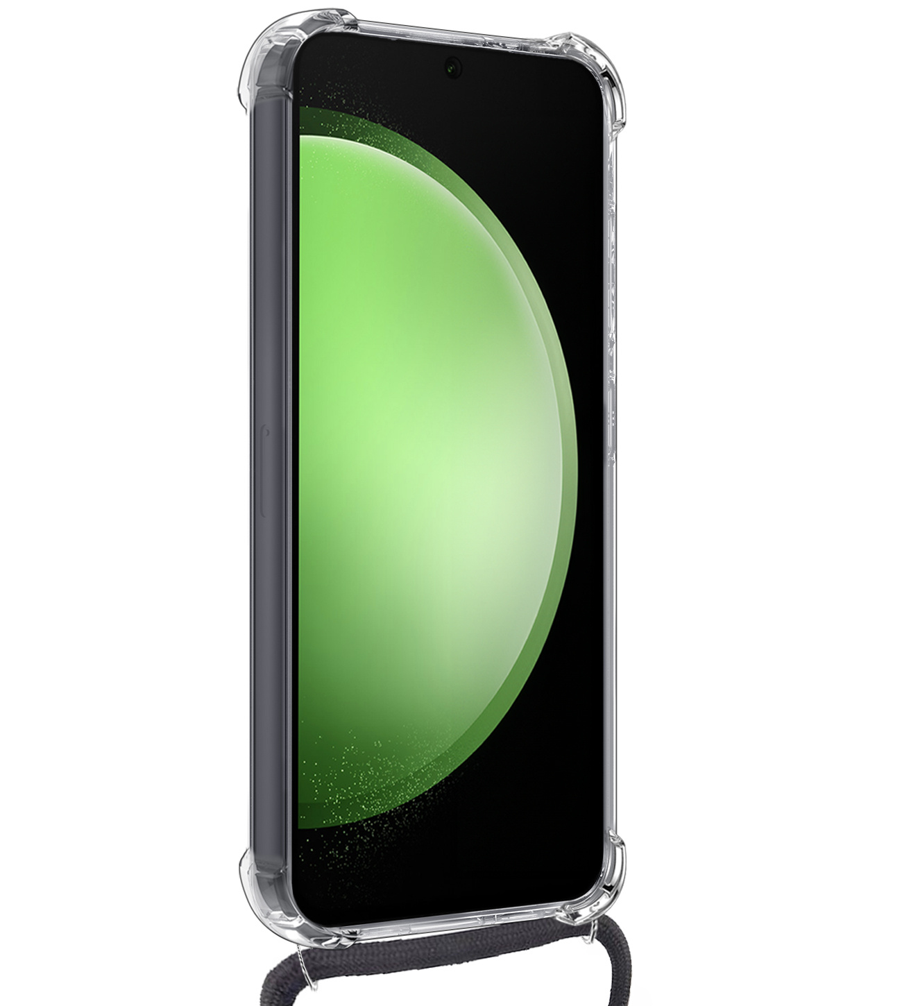 BASEY. Hoes Geschikt voor Samsung S23 FE Hoesje Shock Proof Case Met Koord Shock Hoes Met Koord - Hoesje Geschikt voor Samsung Galaxy S23 FE Hoes Cover Met Koord - Transparant