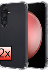 NoXx Hoes Geschikt voor Samsung S23 FE Hoesje Siliconen Cover Shock Proof Back Case Shockproof Hoes - Transparant - 2x