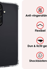 NoXx Hoes Geschikt voor Samsung S23 FE Hoesje Siliconen Cover Shock Proof Back Case Shockproof Hoes Met 2x Screenprotector - Transparant