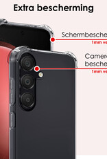 NoXx Hoes Geschikt voor Samsung S23 FE Hoesje Siliconen Cover Shock Proof Back Case Shockproof Hoes Met 2x Screenprotector - Transparant