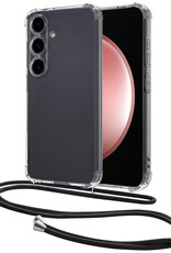 NoXx Hoes Geschikt voor Samsung S23 FE Hoesje Transparant Met Telefoonkoord Cover Shock Proof Case Koord Hoes