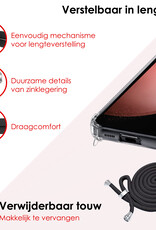 NoXx Hoes Geschikt voor Samsung S23 FE Hoesje Transparant Met Telefoonkoord Cover Shock Proof Case Koord Hoes