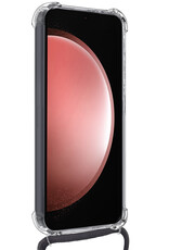 NoXx Hoes Geschikt voor Samsung S23 FE Hoesje Transparant Met Telefoonkoord Cover Shock Proof Case Koord Hoes