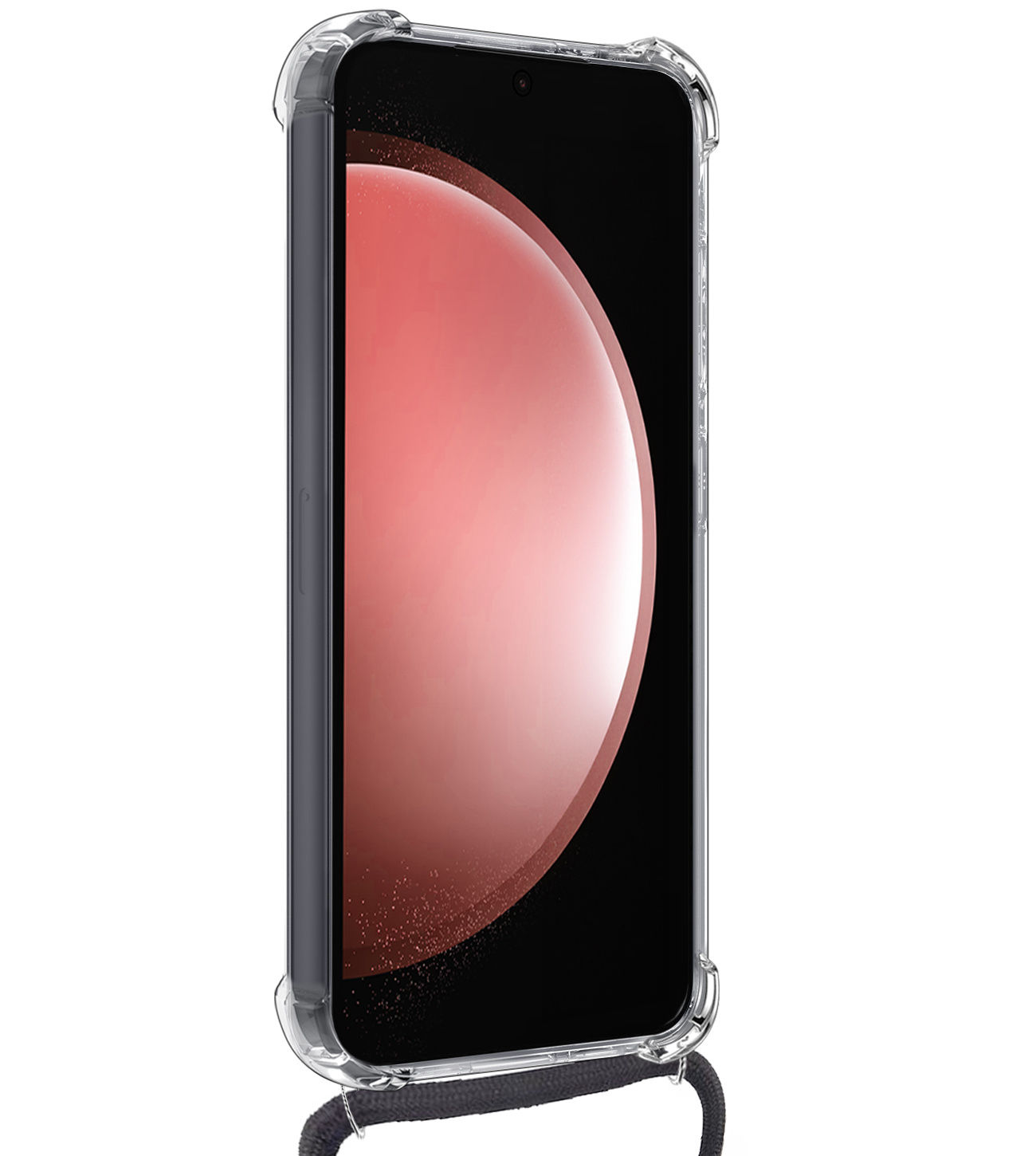 NoXx Hoes Geschikt voor Samsung S23 FE Hoesje Transparant Met Telefoonkoord Cover Shock Proof Case Koord Hoes