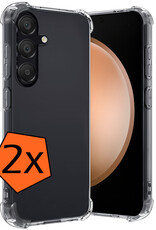 Nomfy Hoesje Geschikt voor Samsung S23 FE Hoesje Shock Proof Cover Case Shockproof - Hoes Geschikt voor Samsung Galaxy S23 FE Hoes Siliconen Back Case - Transparant - 2 PACK