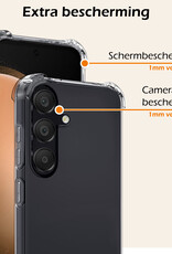 Nomfy Hoesje Geschikt voor Samsung S23 FE Hoesje Shock Proof Cover Case Shockproof Met 2x Screenprotector - Hoes Geschikt voor Samsung Galaxy S23 FE Hoes Siliconen Back Case - Transparant
