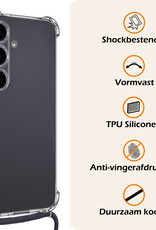 Nomfy Hoesje Geschikt voor Samsung S23 FE Hoesje Shock Proof Transparant Met Telefoonketting Case Shock Koord - Hoesje Geschikt voor Samsung Galaxy S23 FE Shock Proof Case Met Koord - Transparant