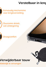 Nomfy Hoesje Geschikt voor Samsung S23 FE Hoesje Shock Proof Transparant Met Telefoonketting Case Shock Koord - Hoesje Geschikt voor Samsung Galaxy S23 FE Shock Proof Case Met Koord - Transparant