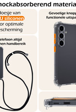 Nomfy Hoesje Geschikt voor Samsung S23 FE Hoesje Shock Proof Transparant Met Telefoonketting Case Shock Koord - Hoesje Geschikt voor Samsung Galaxy S23 FE Shock Proof Case Met Koord - Transparant