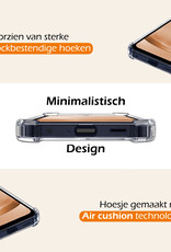 Nomfy Hoesje Geschikt voor Samsung A25 Hoesje Pasjeshouder Shockproof Pas Houder - Hoesje Geschikt voor Samsung Galaxy A25 Hoes Met Kaarthouder - Transparant - 2 PACK