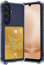 Nomfy Hoesje Geschikt voor Samsung A25 Hoesje Pasjeshouder Shockproof Pas Houder - Hoesje Geschikt voor Samsung Galaxy A25 Hoes Met Kaarthouder - Transparant