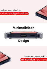 NoXx Hoes Geschikt voor Samsung A25 Hoesje Pasjeshouder Cover Shock Proof Case Siliconen Hoes Met Kaarthouder Met Screenprotector - Transparant