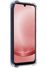 NoXx Hoes Geschikt voor Samsung A25 Hoesje Pasjeshouder Cover Shock Proof Case Siliconen Hoes Met Kaarthouder Met Screenprotector - Transparant