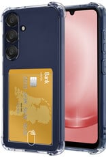 NoXx Hoes Geschikt voor Samsung A25 Hoesje Pasjeshouder Cover Shock Proof Case Siliconen Hoes Met Kaarthouder - Transparant