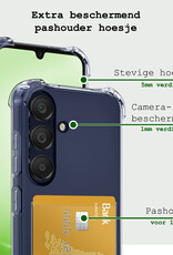 BASEY. Hoes Geschikt voor Samsung A25 Hoesje Shock Proof Case Hoes Met Screenprotector - Hoesje Geschikt voor Samsung Galaxy A25 Hoes Cover Shockproof - Transparant