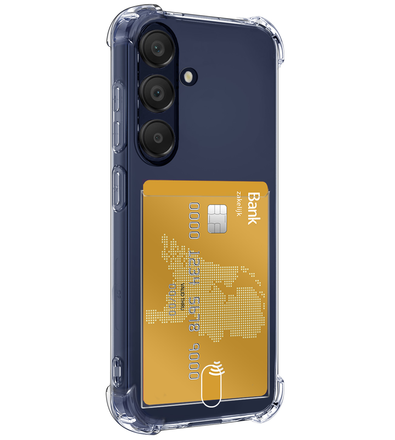 BASEY. Hoes Geschikt voor Samsung A25 Hoesje Shock Proof Case Hoes Met Screenprotector - Hoesje Geschikt voor Samsung Galaxy A25 Hoes Cover Shockproof - Transparant