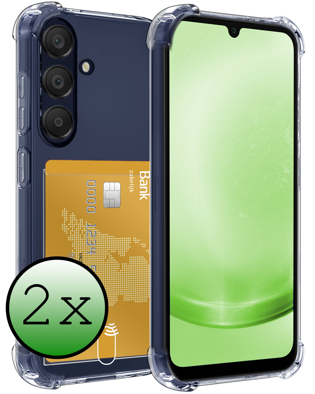 BASEY. Hoes Geschikt voor Samsung A25 Hoesje Shock Proof Case Hoes - Hoesje Geschikt voor Samsung Galaxy A25 Hoes Cover Shockproof - Transparant - 2 Stuks